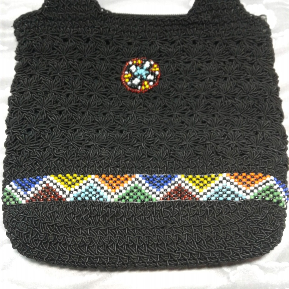 Purse with Handsewn Beads